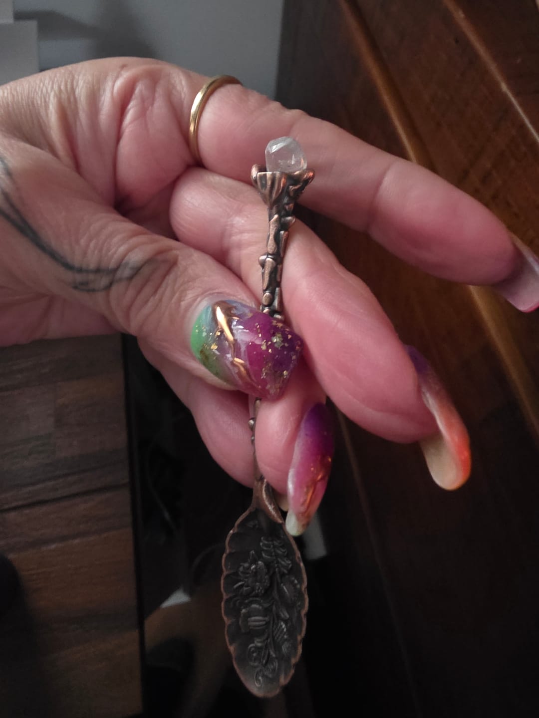 Customer photo review of Natural Crystal Carved Spoon