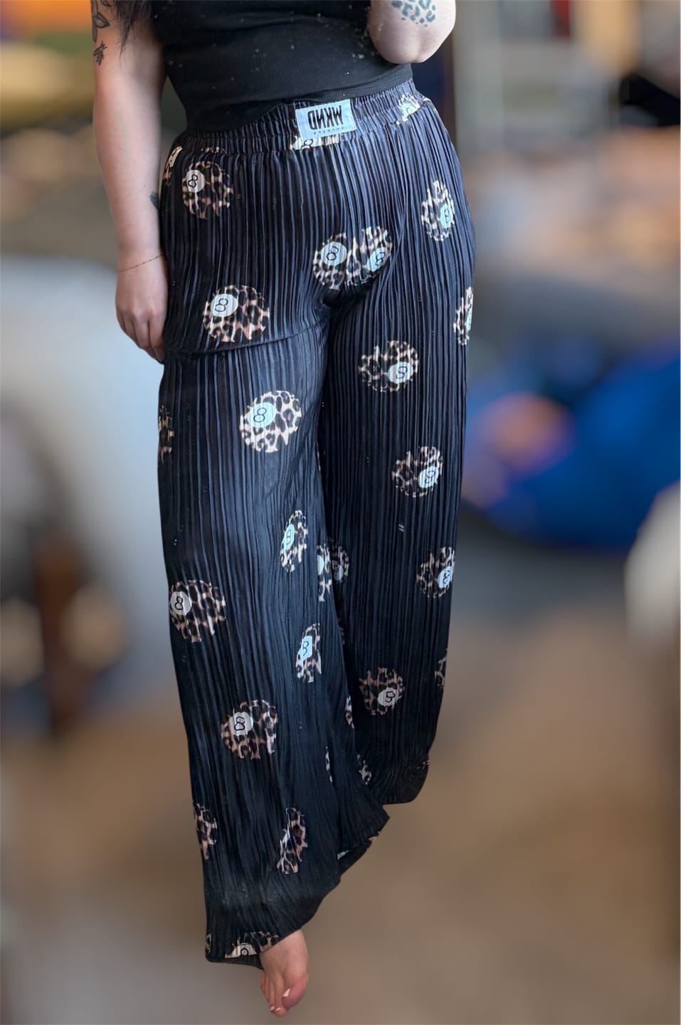 Customer photo review of She's Lucky 8 Ball Plisse Pants