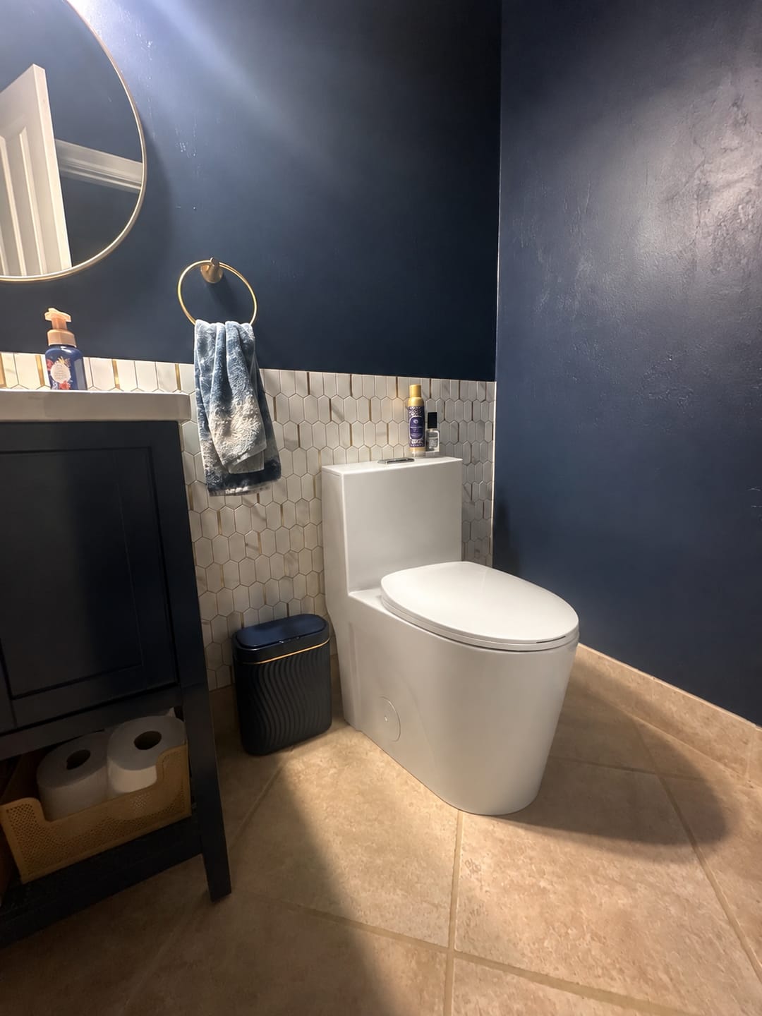 Customer photo review of Gota - Glossy White One-Piece Toilet with Dual Flush & Soft-Close Seat