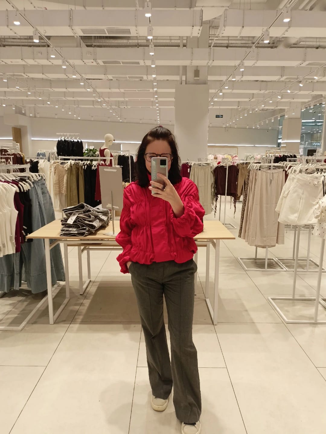 Customer photo review of Sarah Ruched Zip Jacket