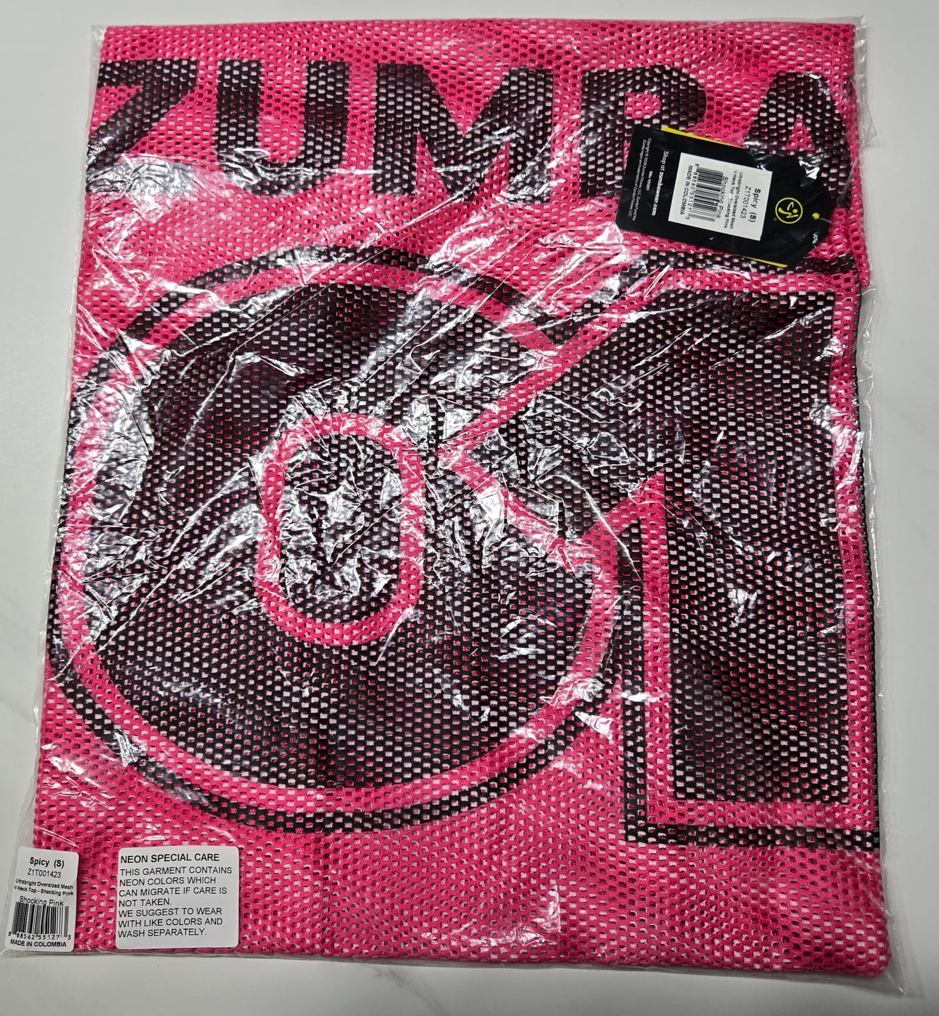 Customer photo review of Ultrabright Oversized Mesh V-Neck Top