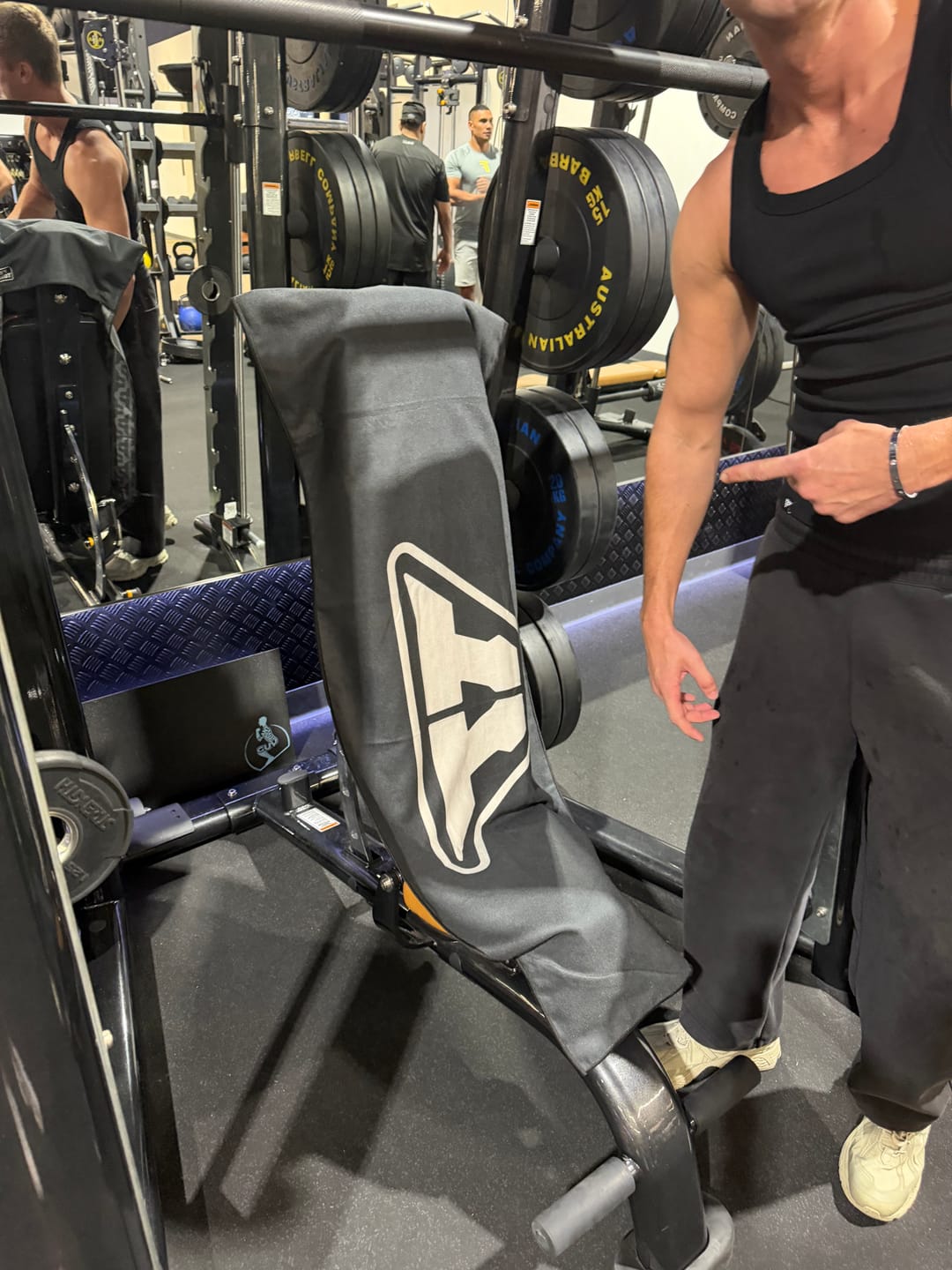 Customer photo review of Hooded Gym Towel