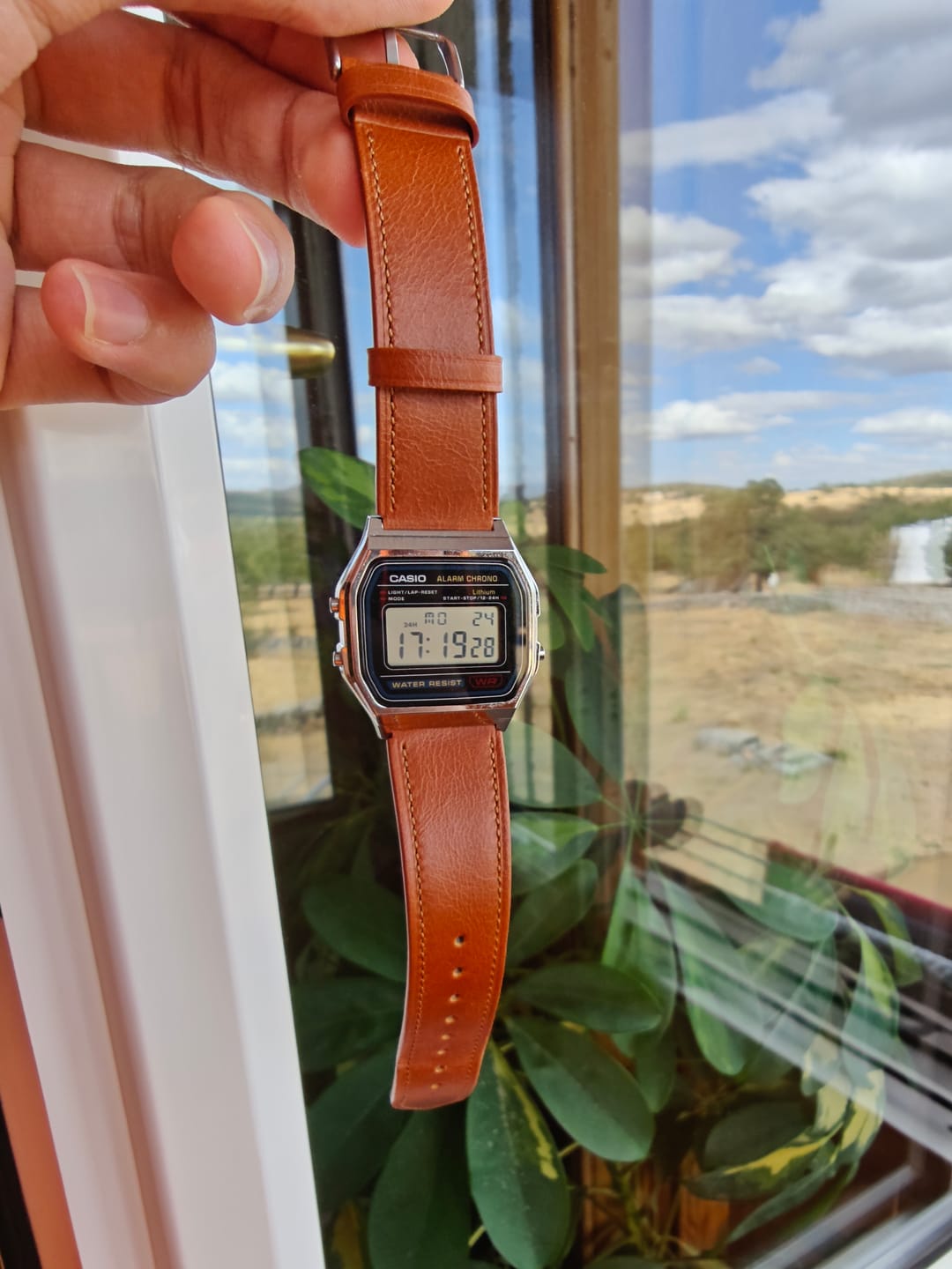 Customer photo review of Vintage Leather strap for Casio F-91W, A158 | 20-18mm