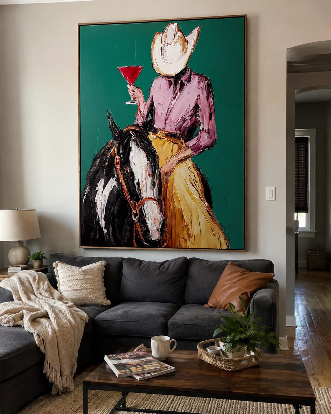Customer photo review of Saddle Toast-Cowgirl Horse Painting