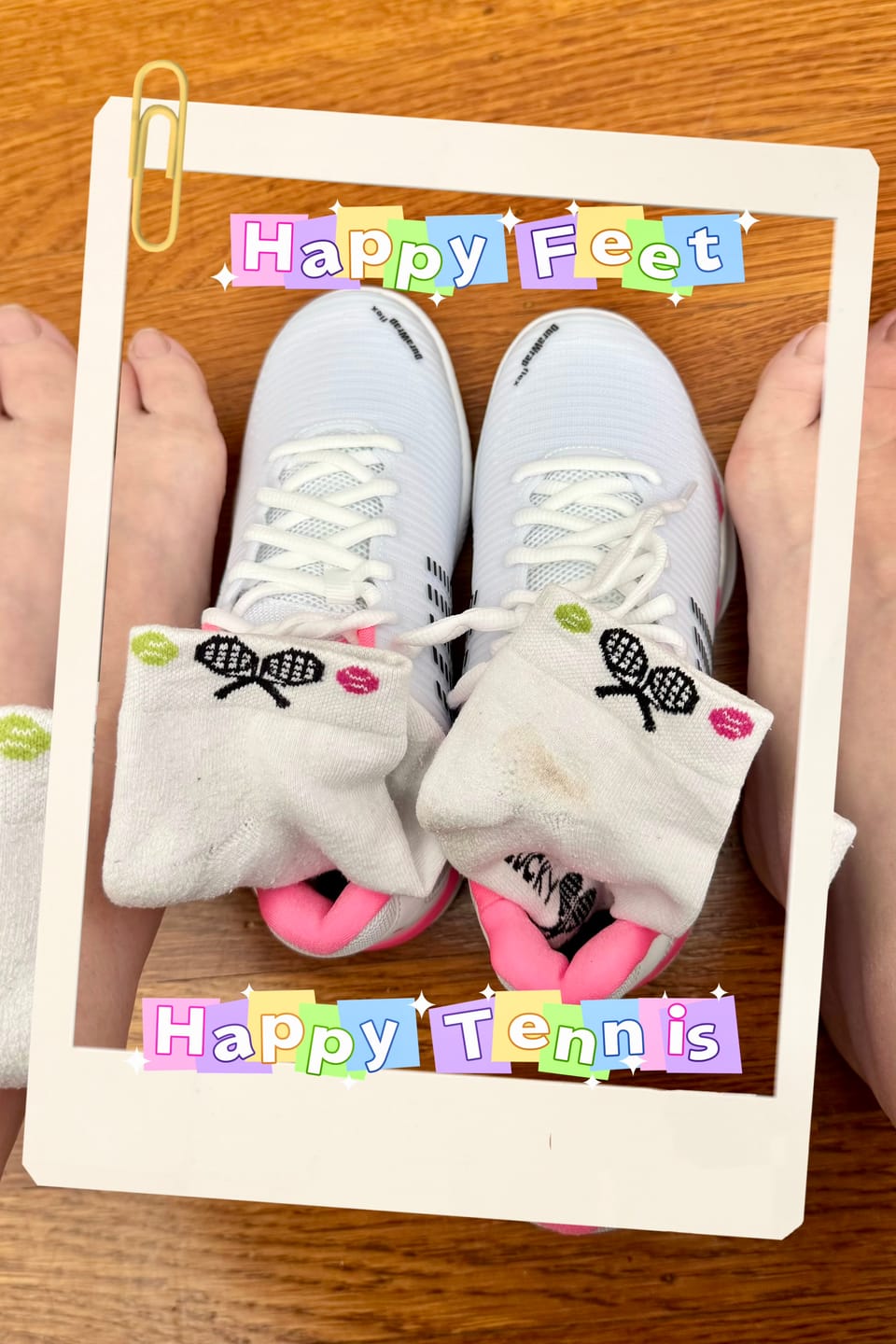 Customer photo review of 96807-178-W | HYPERCOURT EXPRESS 2-WIDE | WHITE/NEON PASTEL PINK/BLACK