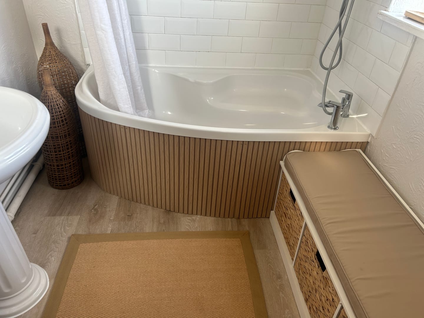 Customer photo review of Arborelle Flex Light Oak Flexible Slatted Wood Effect Panel