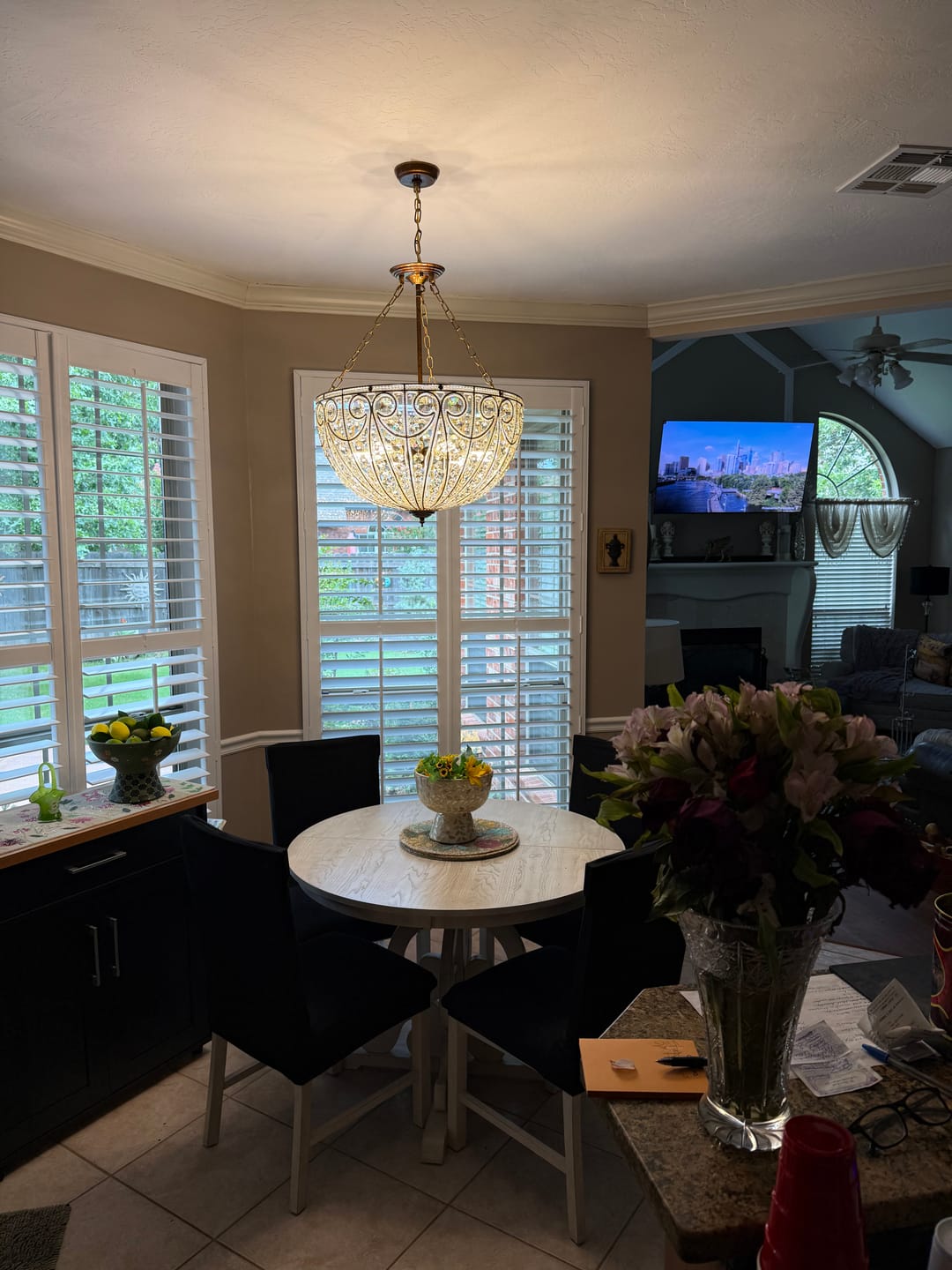 Customer photo review of Luxe Moroccan Antique Bronze Crystal Round Cage Chandelier