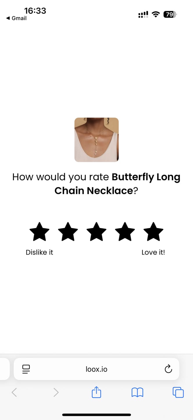 Customer photo review of Butterfly Long Chain Necklace