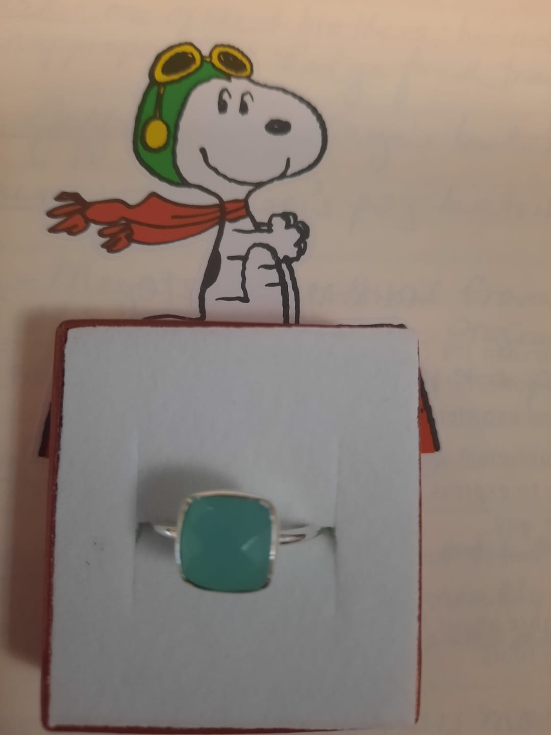 Customer photo review of Cushion Cut Aqua Chalcedony Ring, March Birthstone Rose Gold or sterling silver Ring Aquamarine