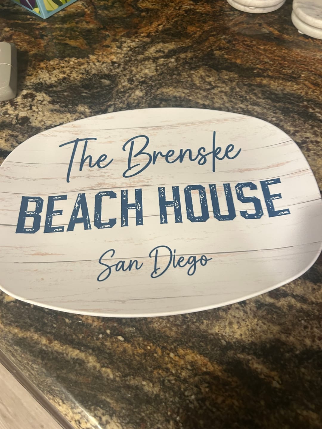 Customer photo review of Personalized Beach House Platter