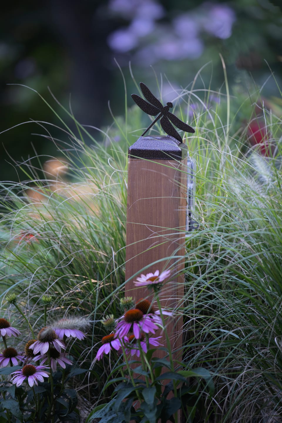 Customer photo review of Dragonfly Fence Post Cap (Multiple Post Sizes Available)