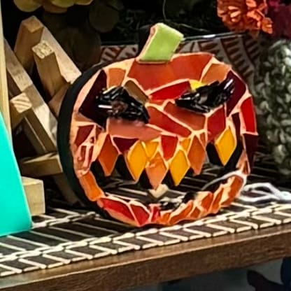 Customer photo review of Unfinished Scary Pumpkin Shape | Craft Cutout | up to 46" DIY