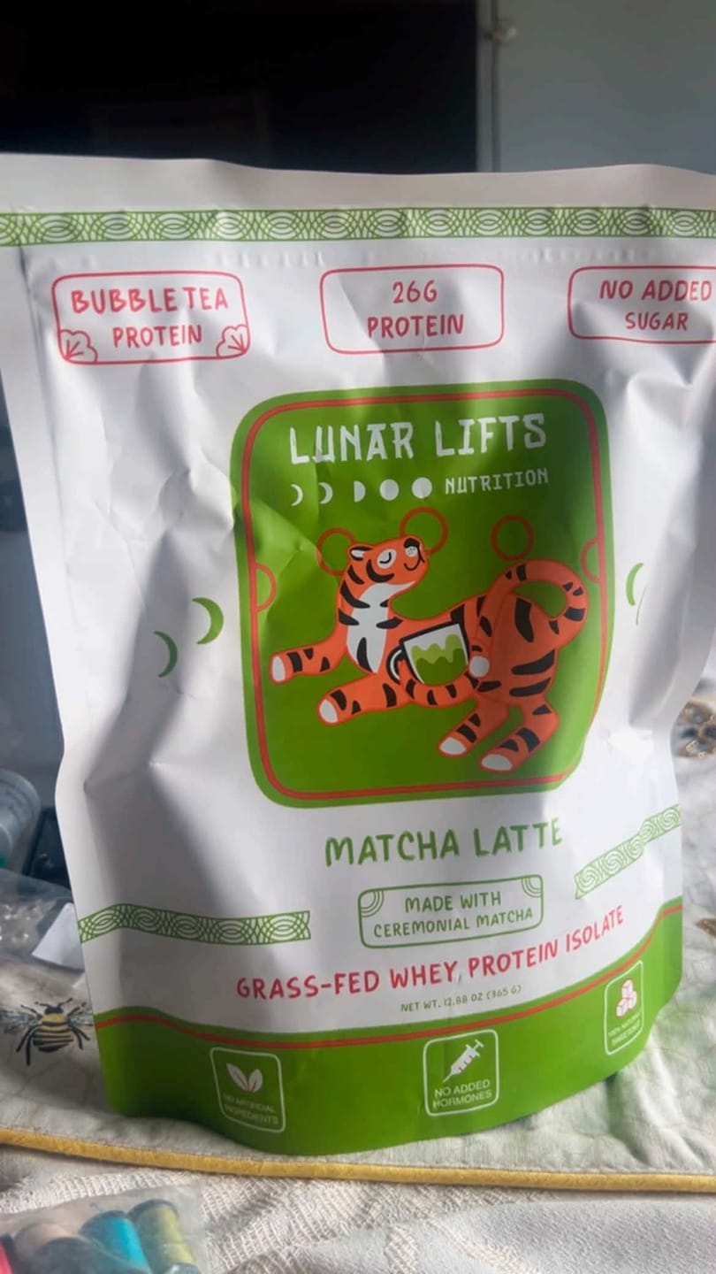 Customer photo review of Matcha Latte Whey Protein
