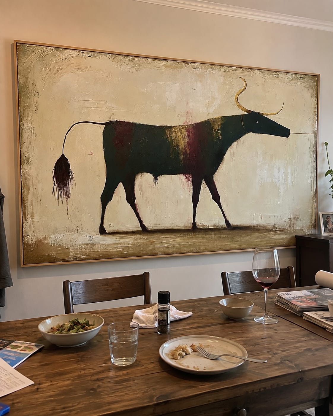 Customer photo review of Gilded Horn-Longhorn Bull Painting