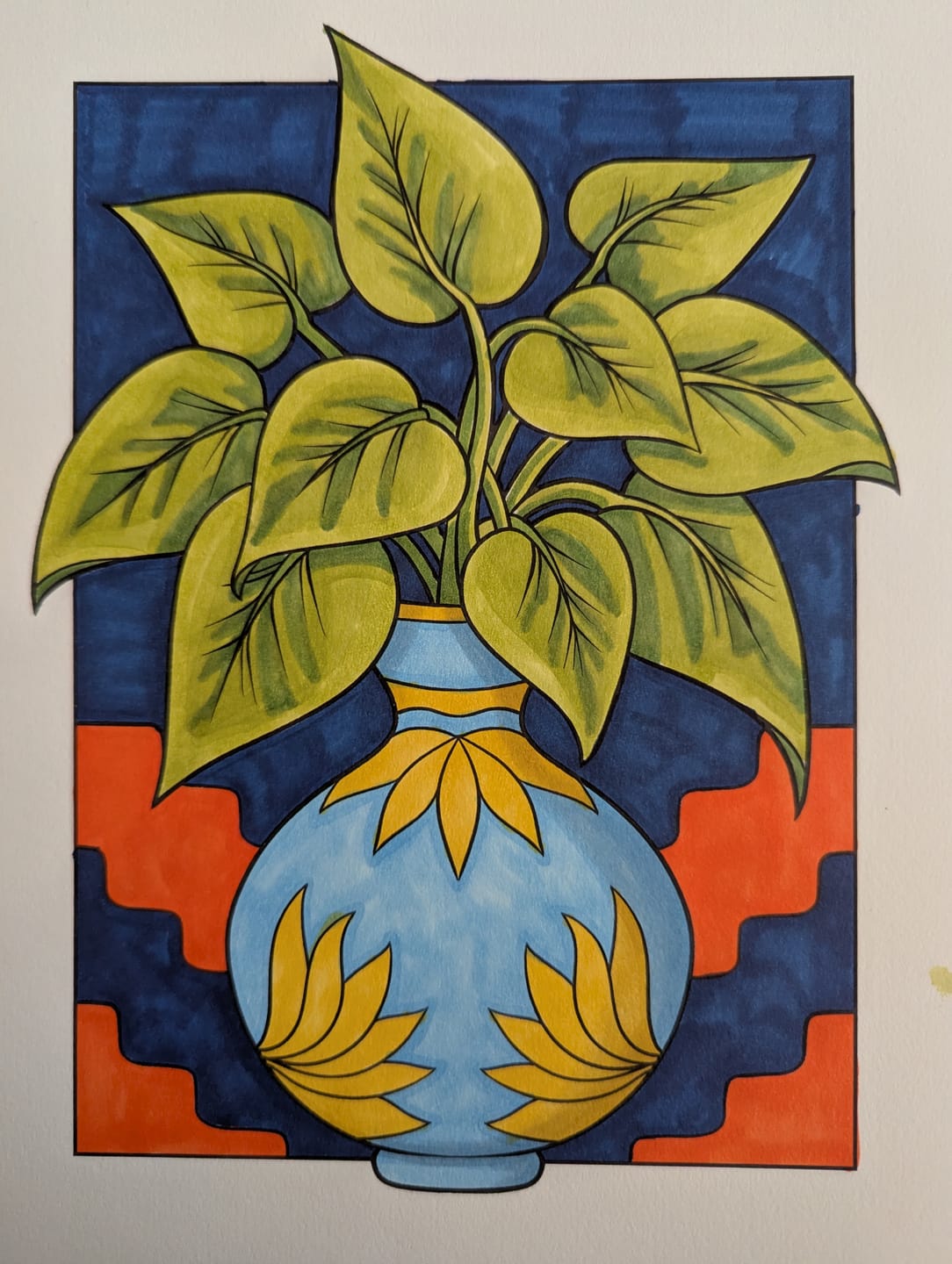 Customer photo review of Ohuhu x Jade Summer Alcohol Markers & Coloring Book Set, 47 Colors + 1 Colorless Blender, Honolulu B, Brush & Fine Dual Tips