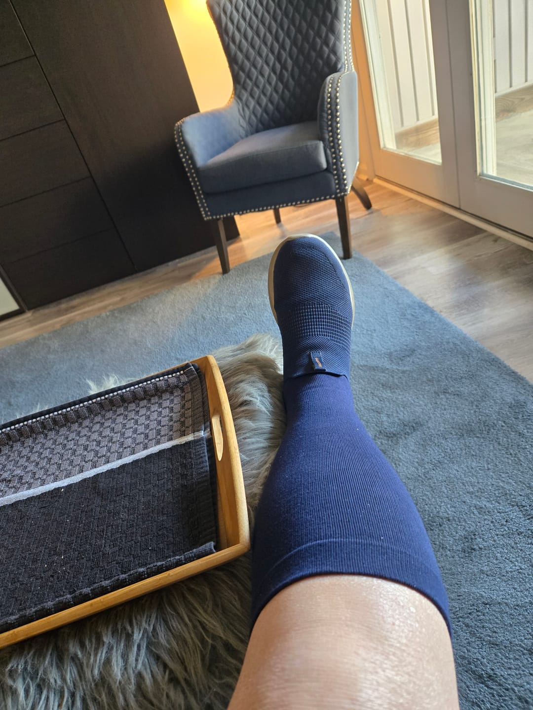 Customer photo review of Bamboo Wide Compression Socks