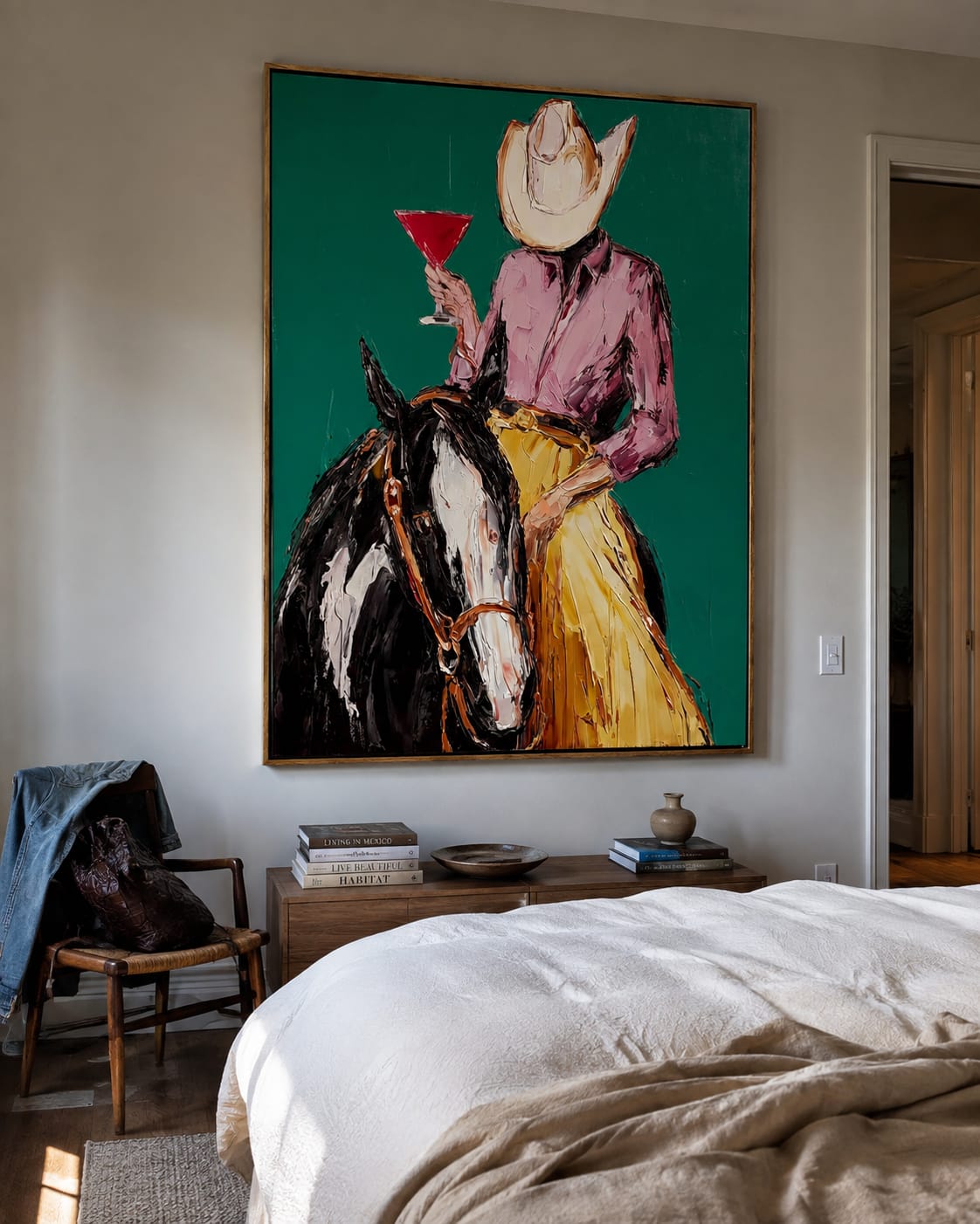 Customer photo review of Saddle Toast-Cowgirl Horse Painting