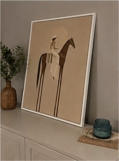 Customer photo review of Woman Riding Horse Canvas Wall Art