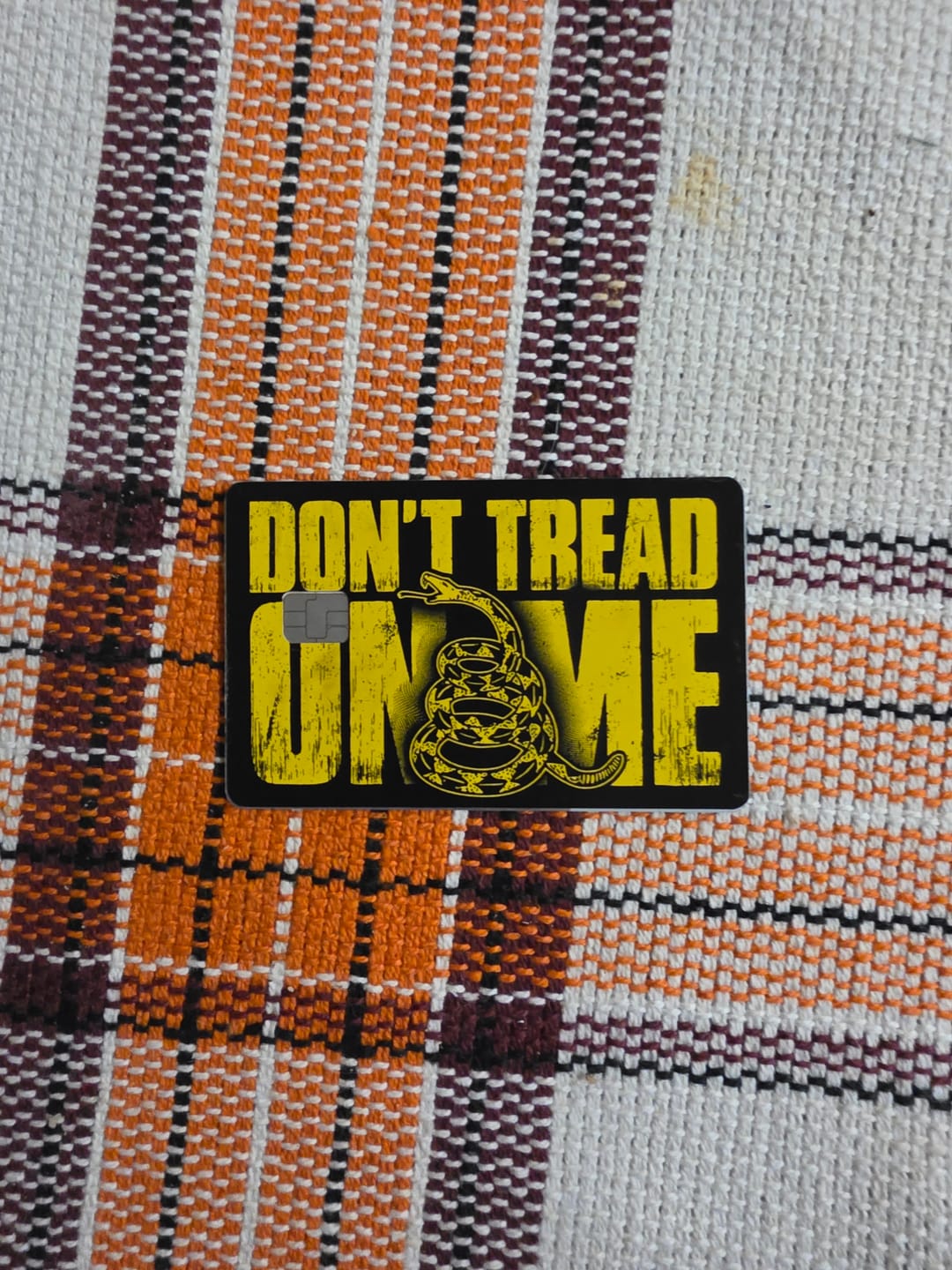 Customer photo review of Don't Tread On Me Credit Card Skin Decal