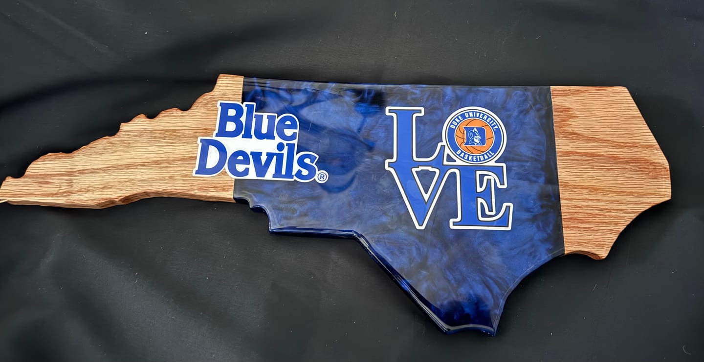 Customer photo review of 18.0x7.0" State Of North Carolina Acrylic Router Template