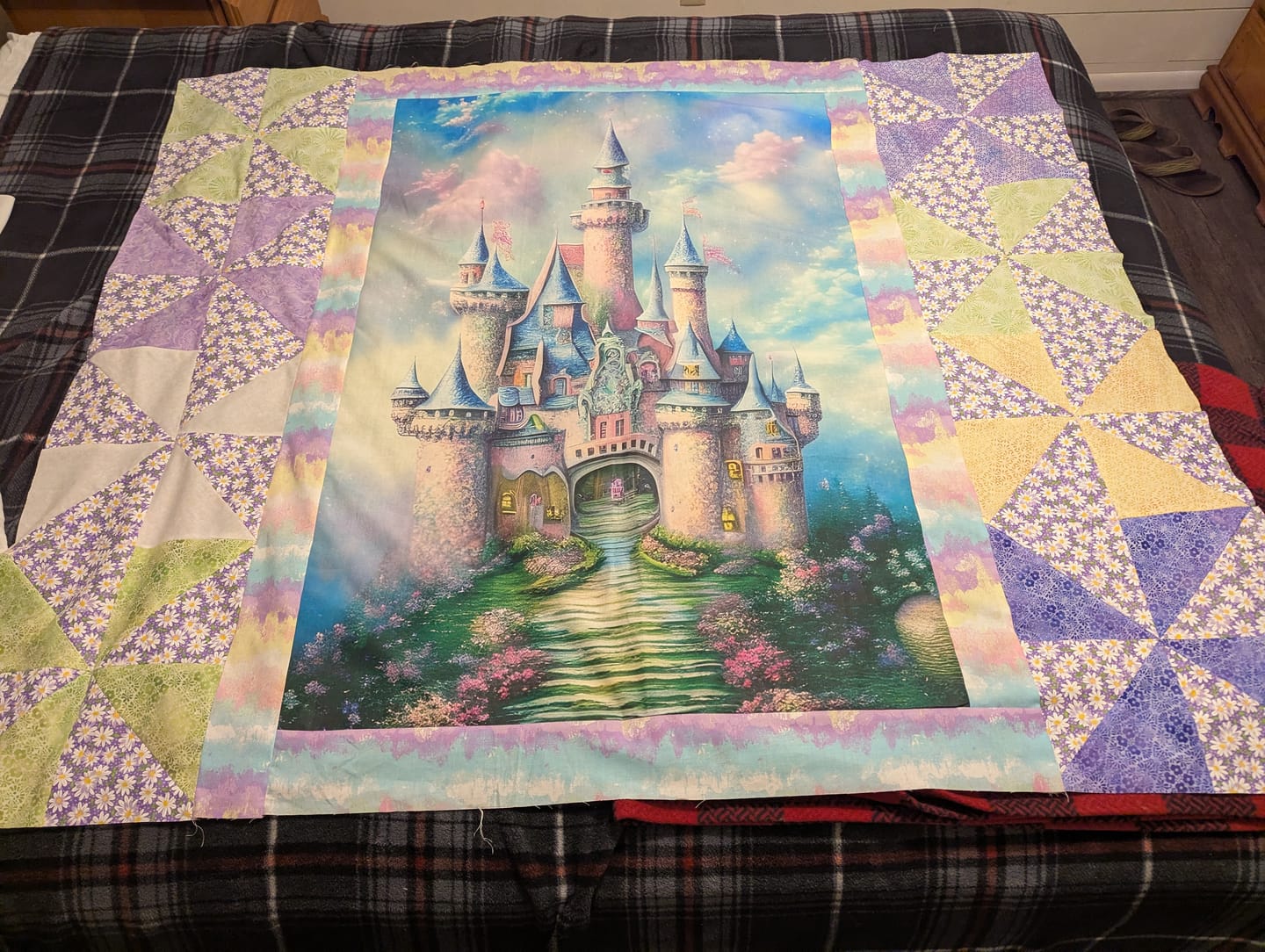 Customer photo review of Fairytale Castle in the Clouds Fabric Panel