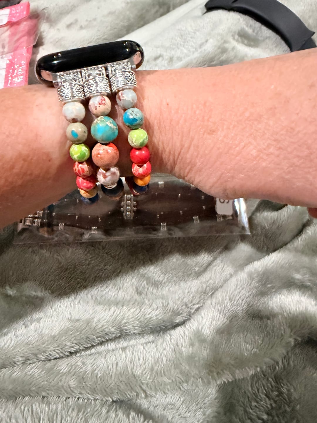 Customer photo review of Vibrant Chakra Stretch Apple Watch Strap