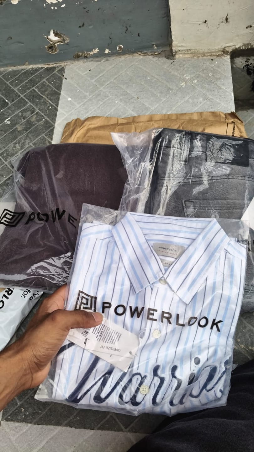 Customer photo review of Warrior Applique Stripe Shirt