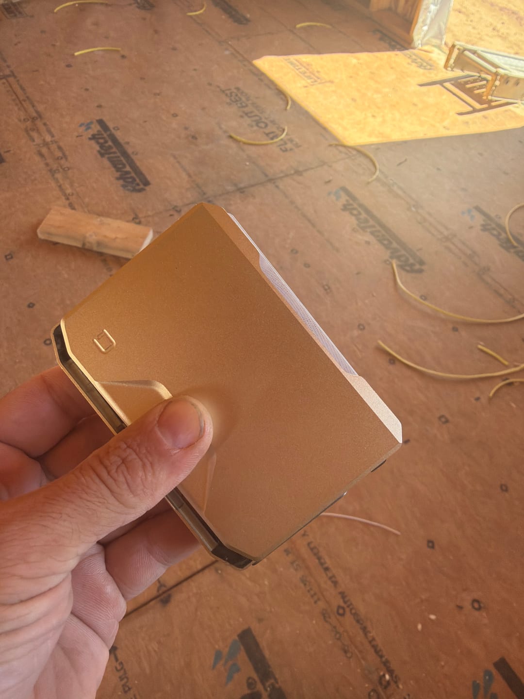 Customer photo review of SK1 Special Edition Champagne Gold Slide Kick Wallet