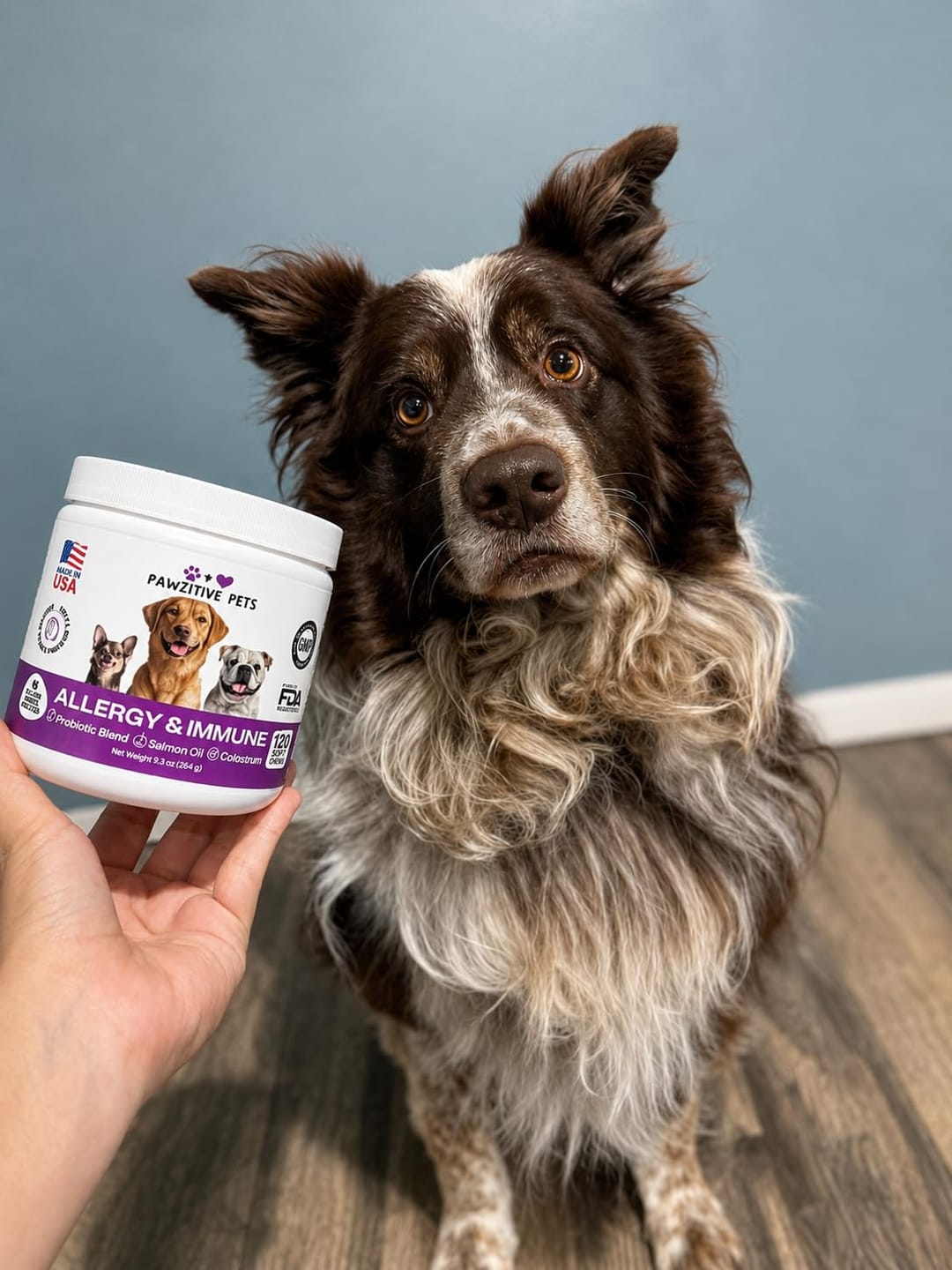 Customer photo review of Dog Allergy Chews for Itchy Skin, Paw Licking & Seasonal Allergies – Immune Support, 120 Soft Chews (Beef Flavor)