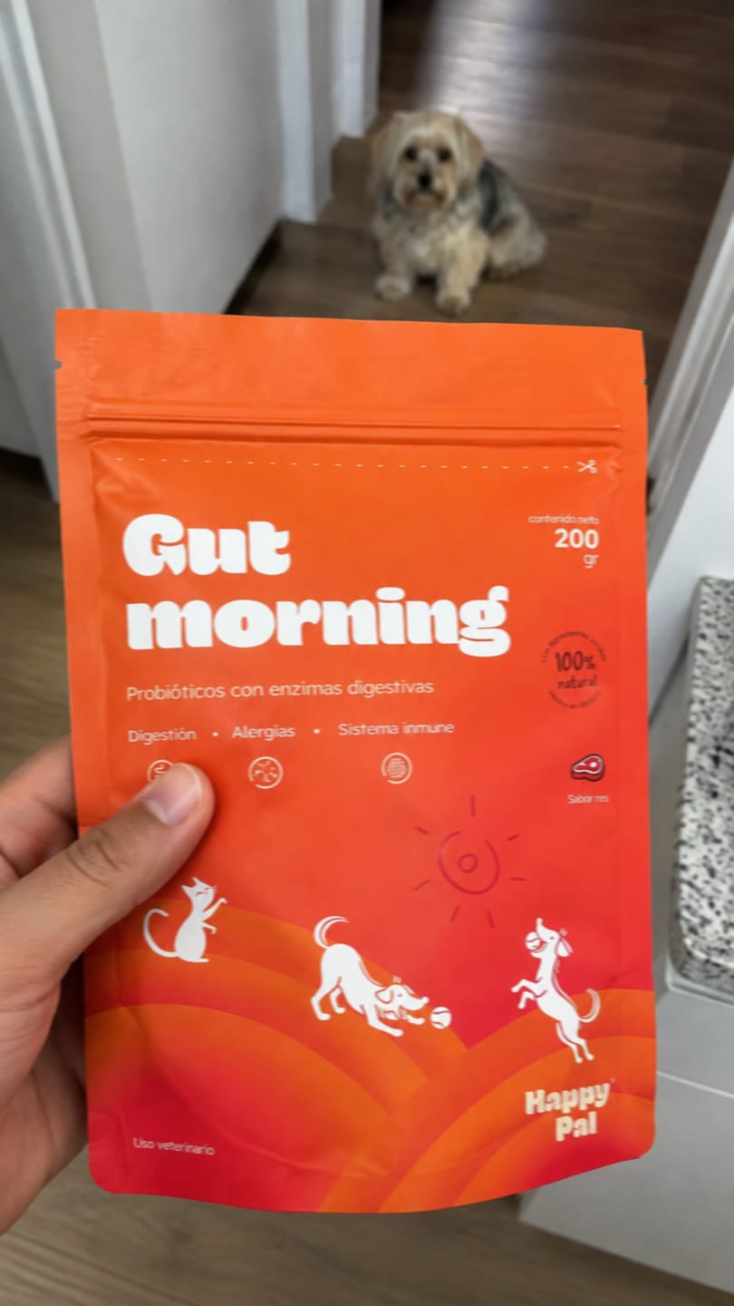 Customer photo review of Gut Morning I Probióticos para perros. Suplemento para Salud Digestiva y Salud Intestinal