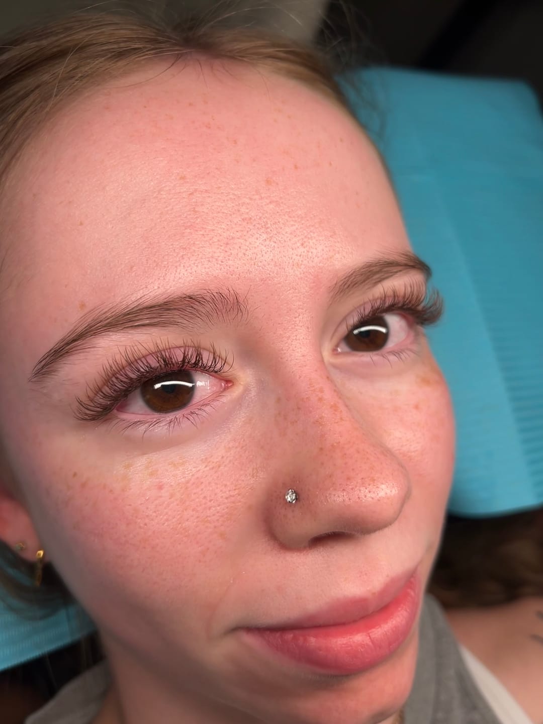 Customer photo review of 0.15mm  Brown Eyelash Extensions