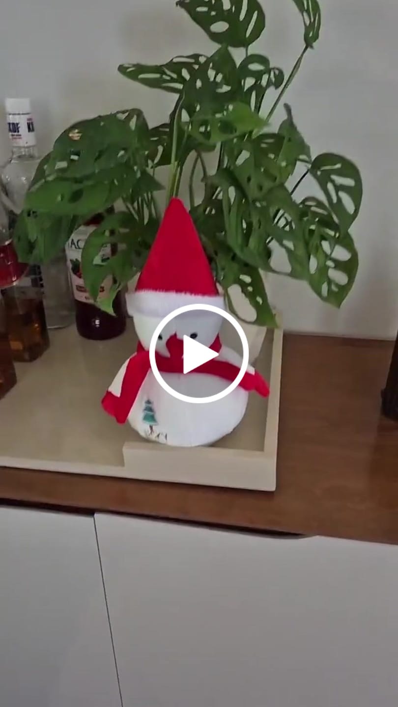 Customer video review of Boneco de Neve de Pelúcia Decoração de Nata