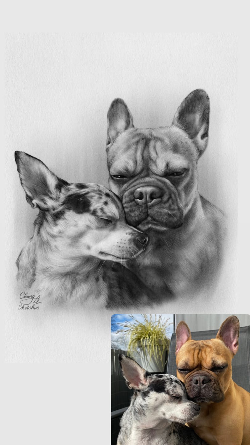 Customer photo review of Portrait zeichnen lassen vom Foto - 100% handgezeichnet von echten Künstlern