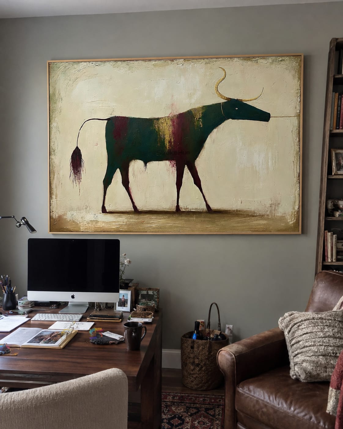 Customer photo review of Gilded Horn-Longhorn Bull Painting