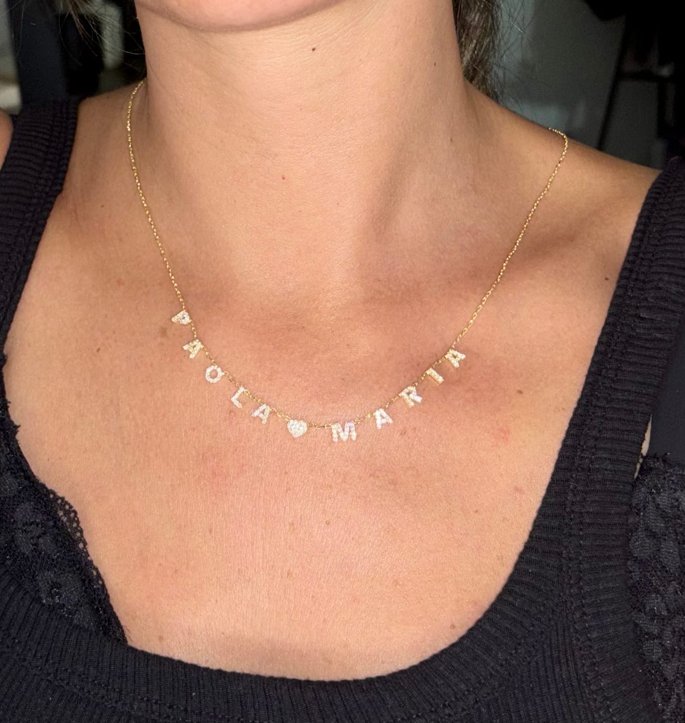 Customer photo review of Collana MINI LETTERS BRIGHT