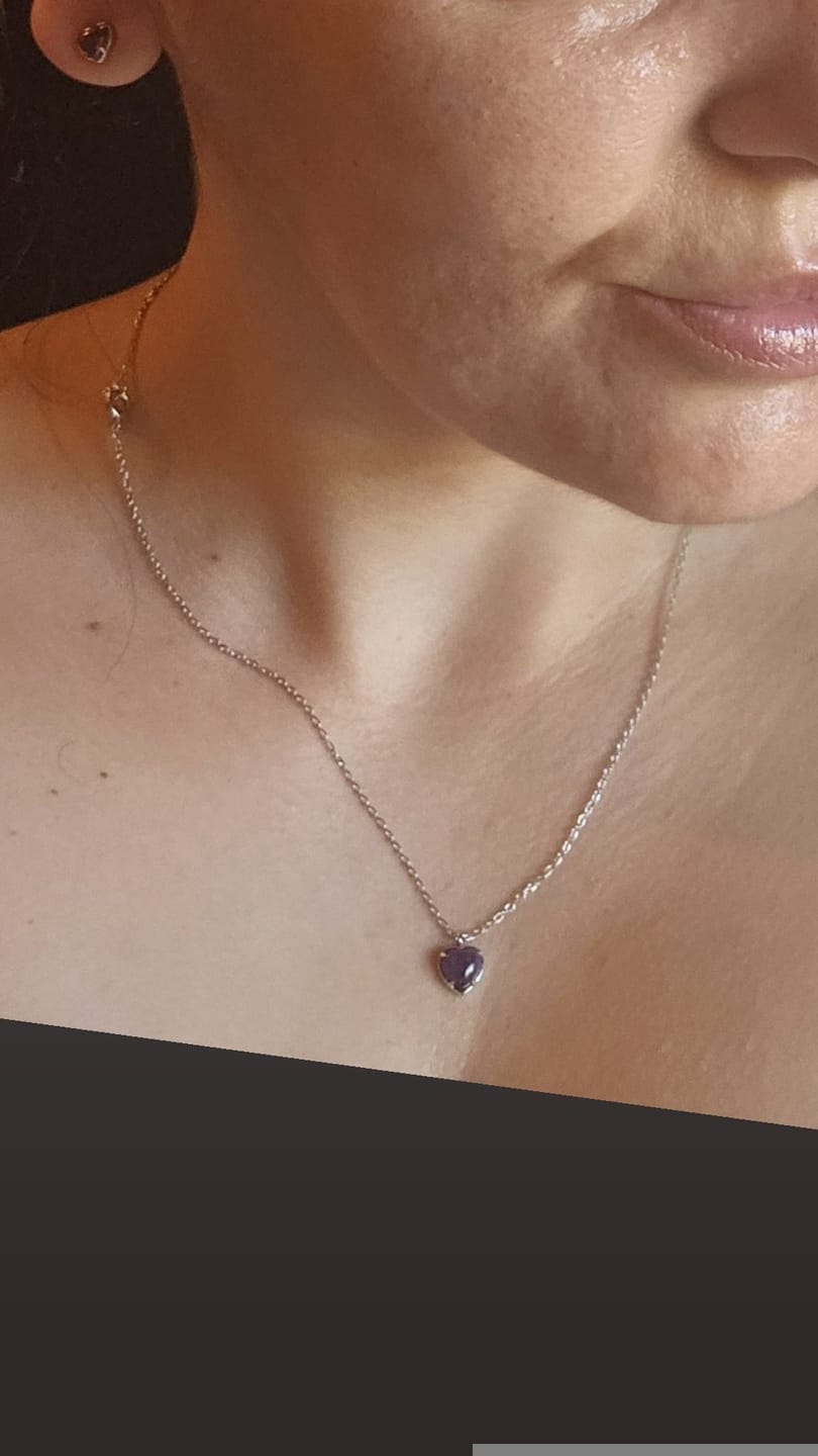 Customer photo review of Colar Petit Heart Ametista