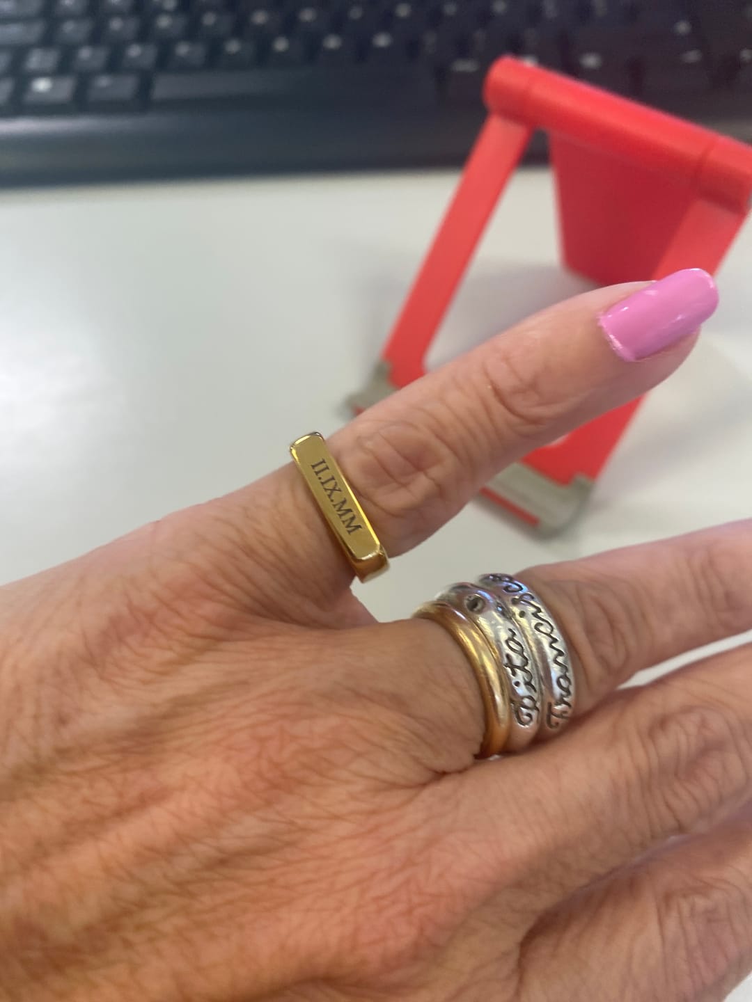 Customer photo review of Anel Hera Personalizável