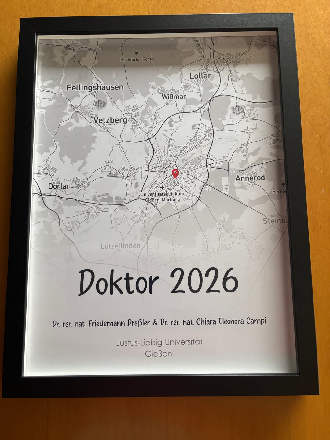 Customer photo review of Geschenk zum Doktortitel - Personalisiertes Poster
