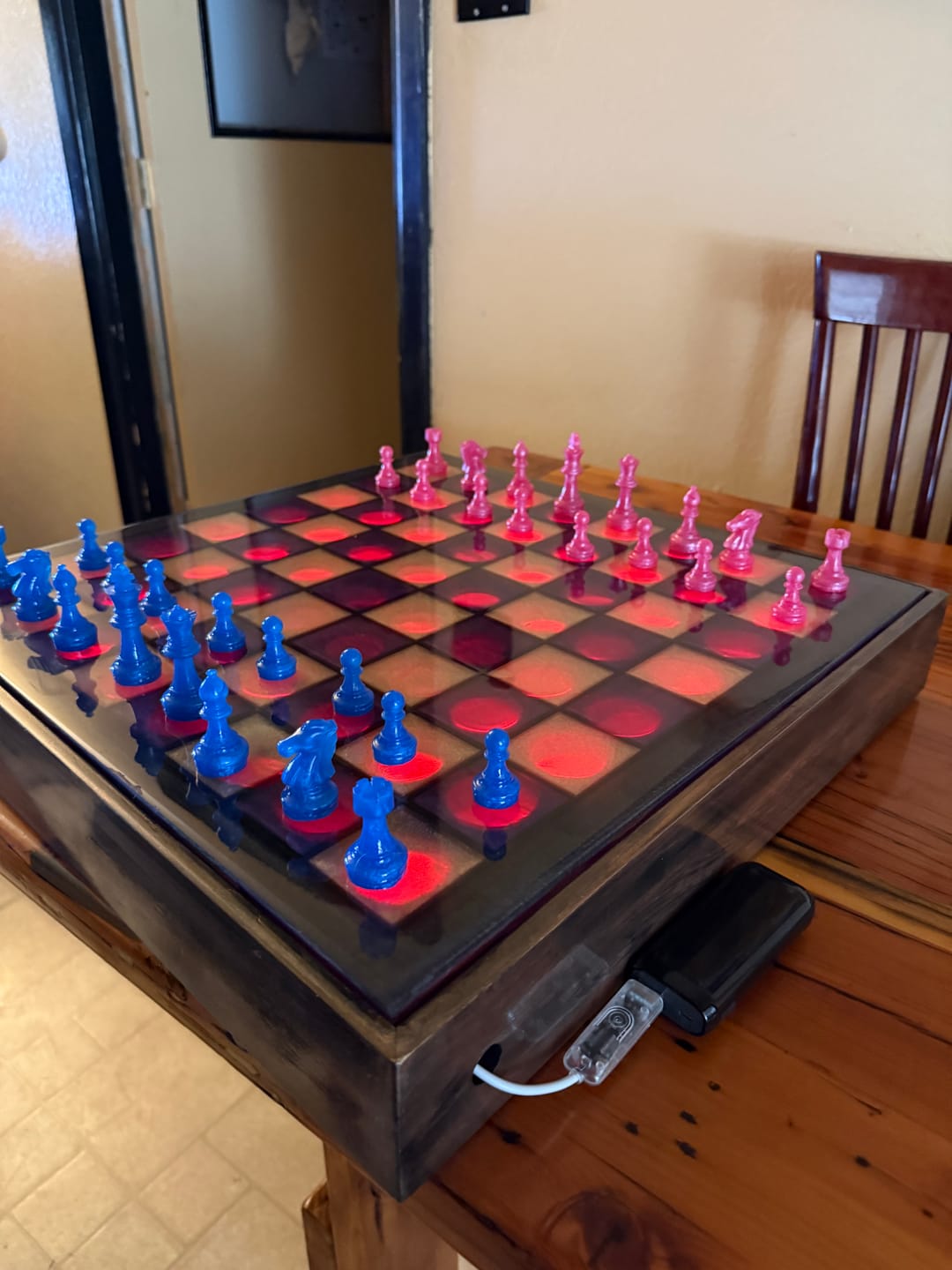 Customer photo review of 19x19x0.5" Full Size Chess Board Silicone Mold With 2" Squares
