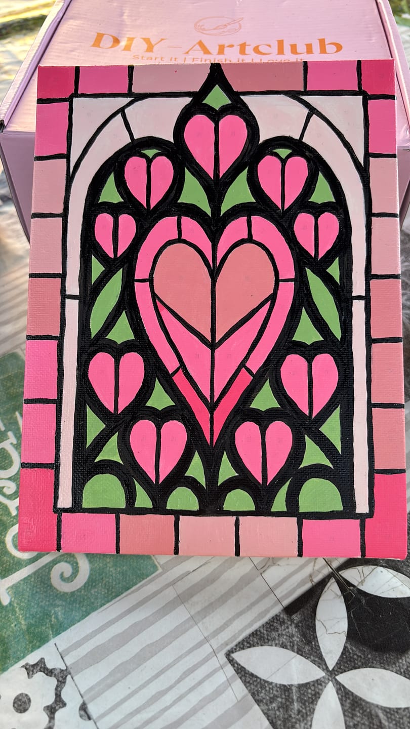 Customer photo review of 4 Mini Paintings - Stained Glass Set