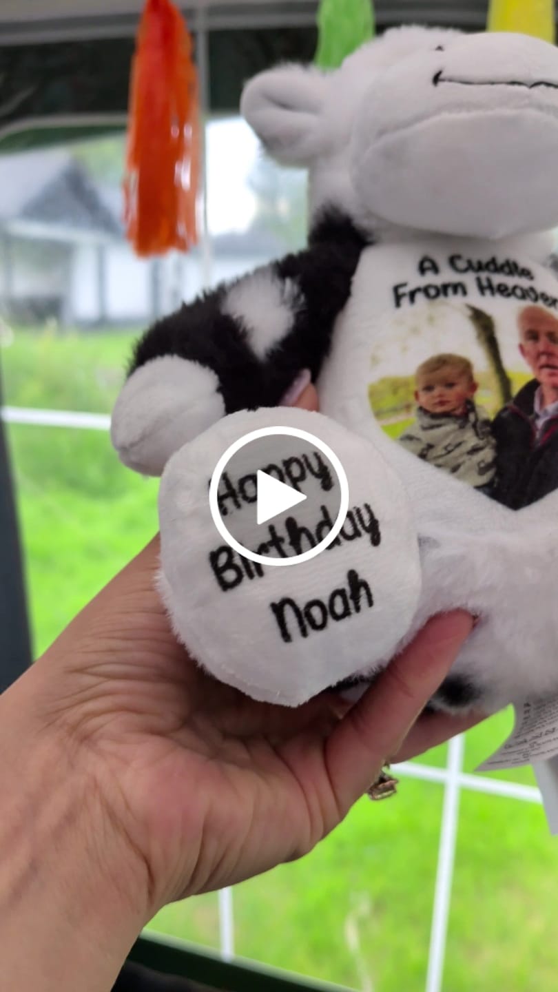 Customer video review of A Cuddle from Heaven Personalised Photo Teddy Bear