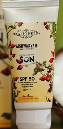 Customer photo review of Aishwaryam SPF50 Powerful,weightless & Moisturizing Sunscreen , Pa++,uva& Uvb Protection