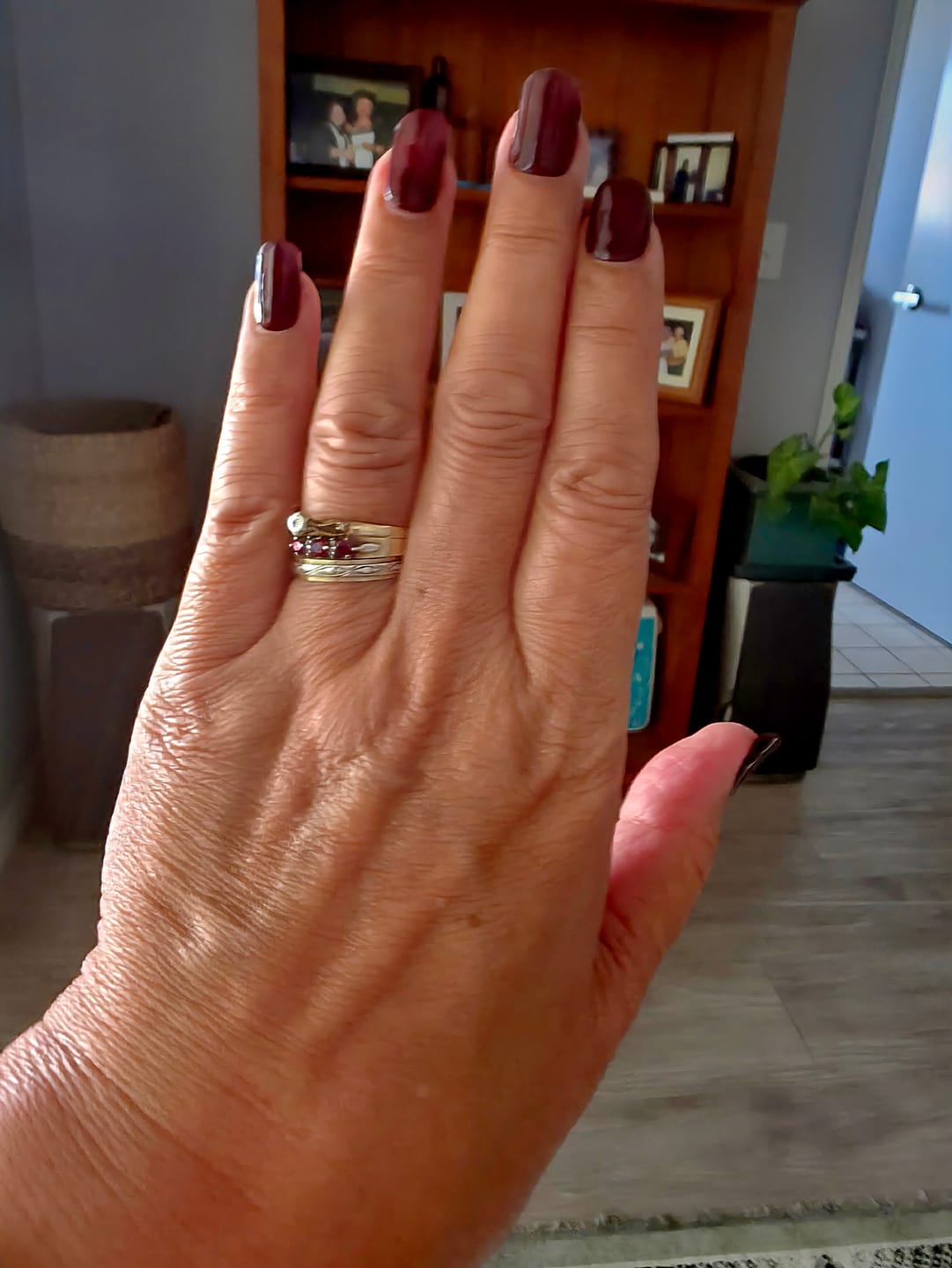 Customer photo review of Mulled Wine Red DIY Semicured Gel Nail Sticker Kit (Limited Edition)