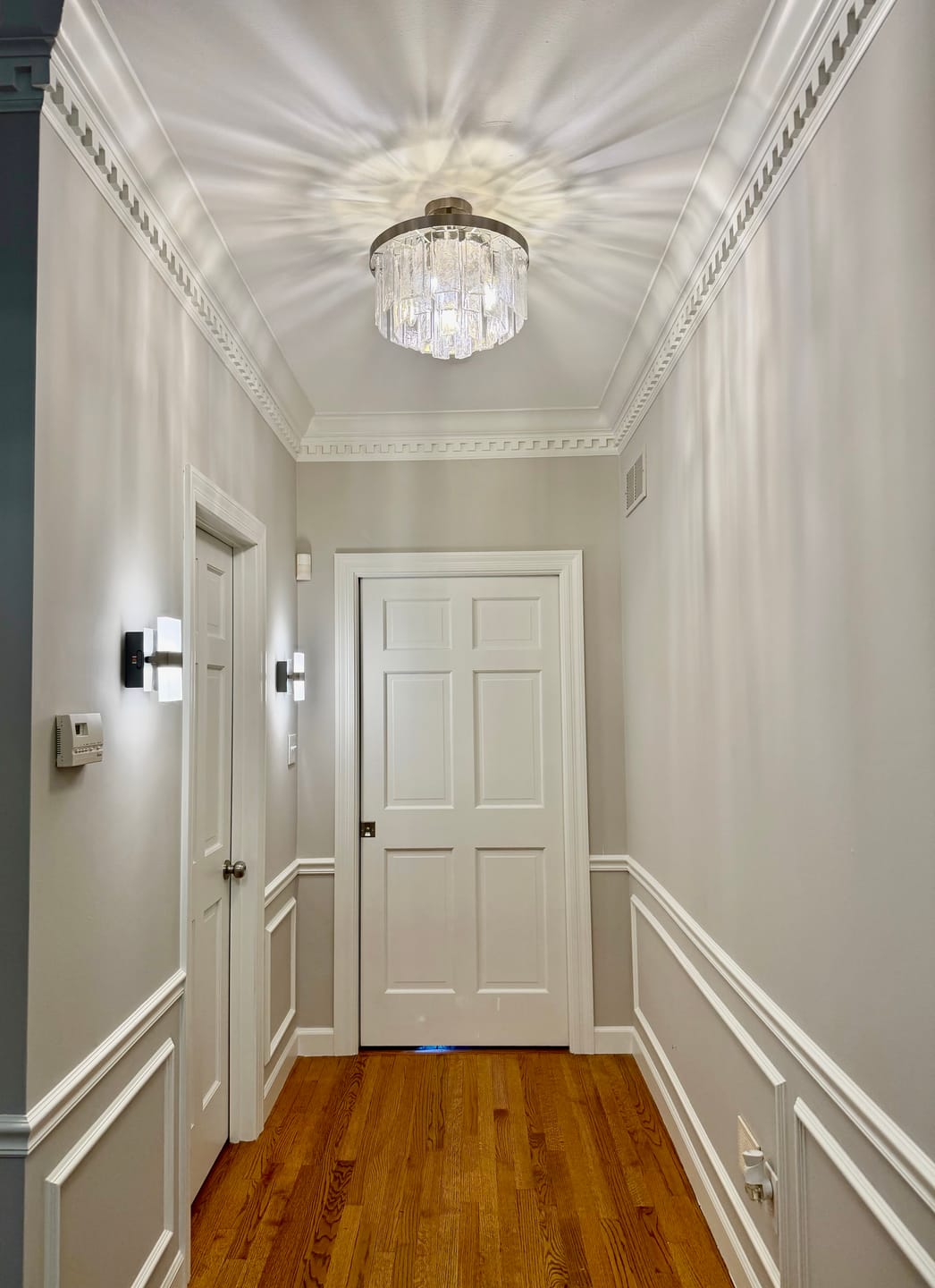 Customer photo review of Tiered Hammered Water Glass Round Semi Flush Mount