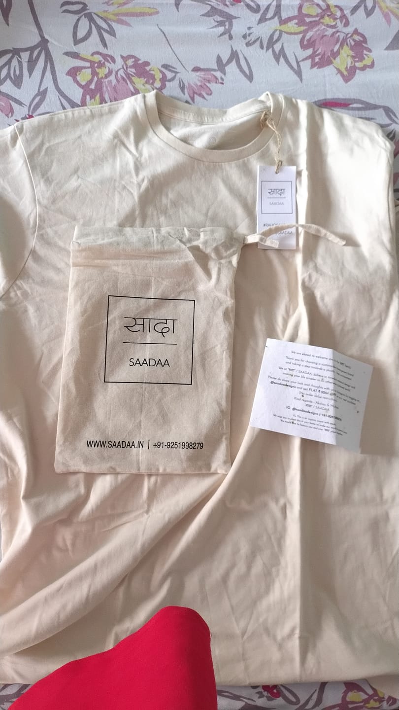 Customer photo review of Men Beige Round Neck T-shirt