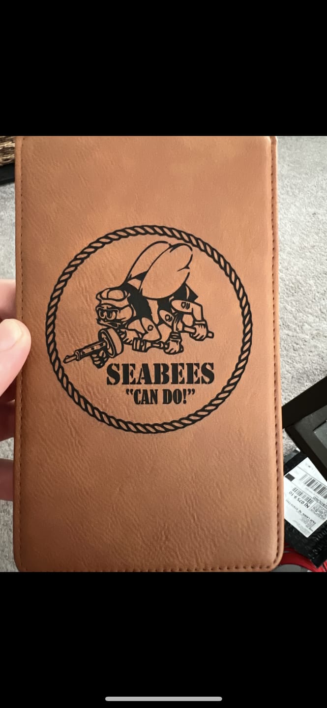 Customer photo review of Personalized Leather Golf Scorecard Holder/Yardage Book