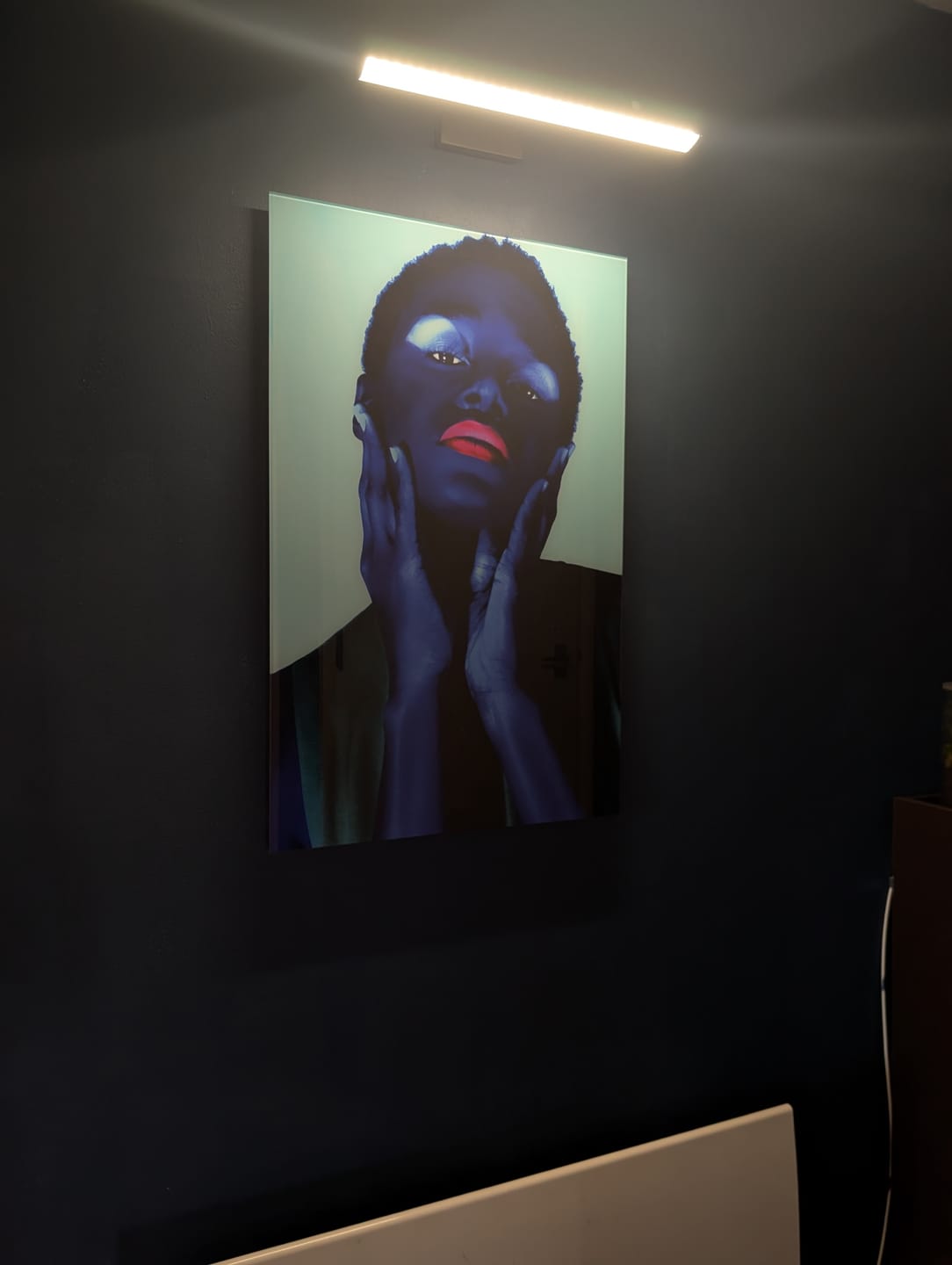 Customer photo review of Custom Glass Print Wall Art