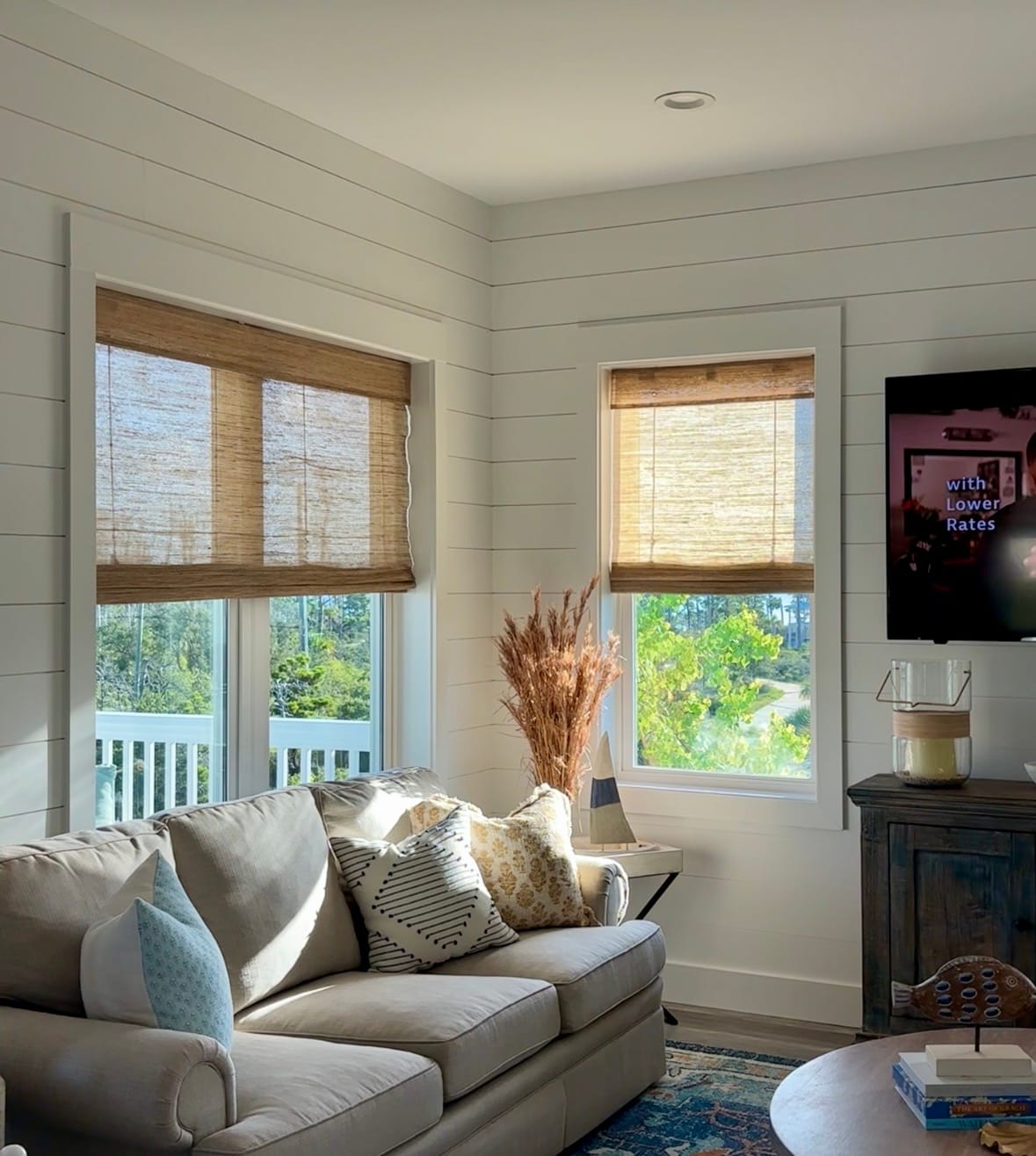 Customer photo review of Airsheer Handwoven Natural Ramie Bamboo Shade