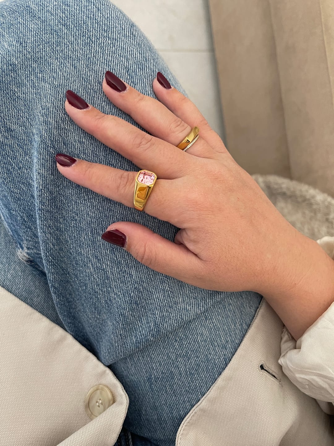 Customer photo review of Anel Square Signet Crystal