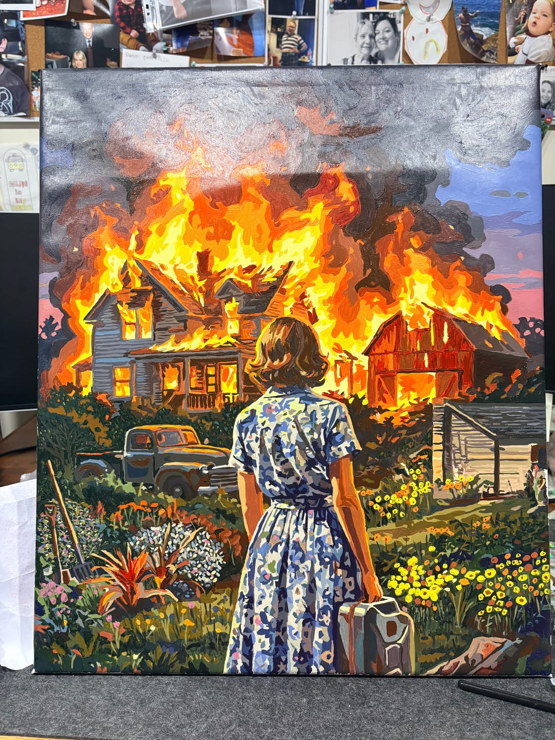 Customer photo review of Woman Watching House Fire (80 Color Paint by Numbers)